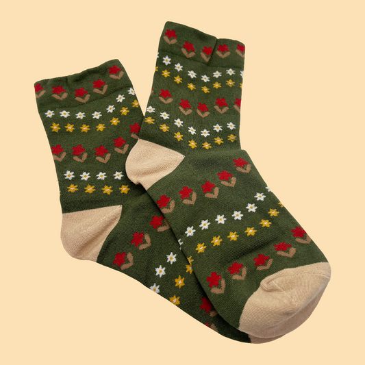 full bloom socks green