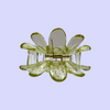 Glossy Clear Floral Claw Clip, Green - Tiepology