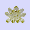 Glossy Clear Floral Claw Clip, Green - Tiepology